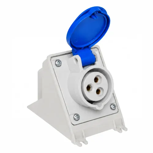 Tomada De Sobrepor Newkon 2P+T 16A 200/250V 6H IP44 Azul Steck