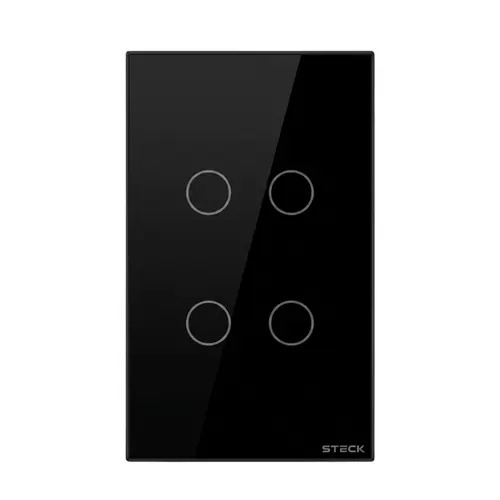 Interruptor Wi-Fi 4X2" 4 Modulos Preto Ambiente Steck