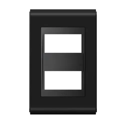 Placa 4X2 2 Posicoes PM Preto/Preto