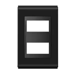 Placa 4X2 2 Posicoes PM Preto/Preto