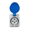 Tomada De Embutir Newkon 3P+T 32A 200/250V 9H IP44 Azul Steck