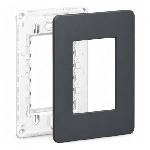Placa + Suporte 4X2 3P Grafite Orion Schneider