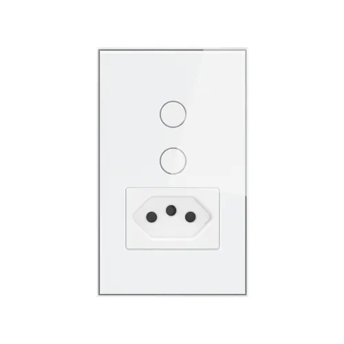 Interruptor Wi-Fi 4X2" 2 Modulos + Tomada Branco Steck