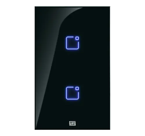 Interruptor Inteligente Smart Home 2 Botao Touch Wi-Fi + Rf 4X2 Preto Weg Home