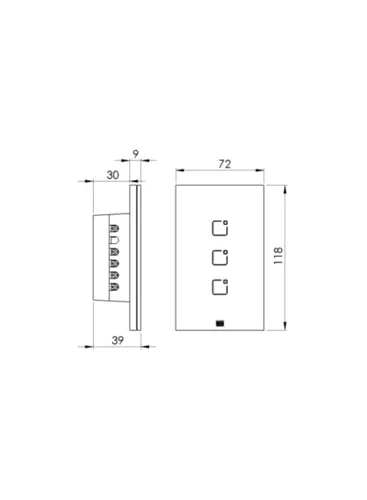 Interruptor Inteligente Smart Home 3 Teclas Touch Wi-Fi + Rf 4X2 Preto Weg Home