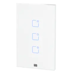 Interruptor Inteligente Smart Home 3 Teclas Touch Wi-Fi + Rf 4X2 Branco Weg Home