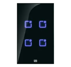 Interruptor Inteligente Smart Home 4 Teclas Touch Wi-Fi + Rf 4X2 Preto Weg Home