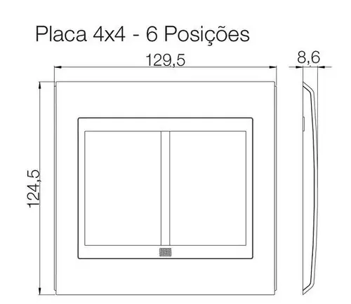 Placa 4X4 6 Postos Esatta Branco Weg