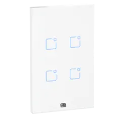 Interruptor Inteligente Smart Home 4 Teclas Touch Wi-Fi + Rf 4X2 Branco Weg Home