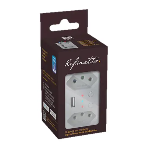 Conjunto 1 Tomada 2P+T 10 A + Tomada USB Bivolt WI-FI Branco Weg