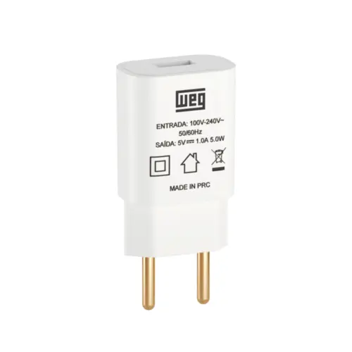 Fonte Carregador Tomada Usb Bivolt A 100-240Vca 5Vcc 2A Weg Home