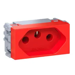 Modulo Tomada 2P+T 10 A / 250 V Esatta Vermelha Weg
