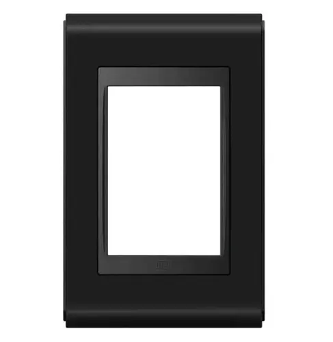 Placa 4X2 3 Posicoes Style Acetinado Preto/Preto