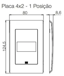 Placa 4X2 1 Posicao PM Preto/Preto