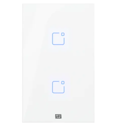 Interruptor Inteligente Smart Home 2 Teclas Touch Wi-Fi + Rf 4X2 Branco Weg Home