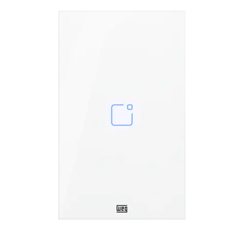 Interruptor Inteligente Smart Home 1 Tecla Touch Wi-Fi + Rf 4X2 Branco Weg Home