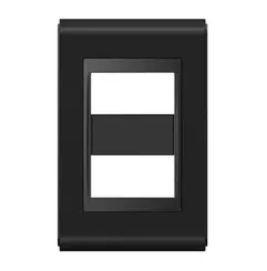 Placa 4X2 2 Posicoes Style Preto/Preto