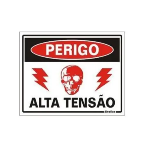 Placa Sinalizacao Poliestireno 15X20Cm Perigo Alta Tensao Sinalize