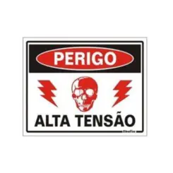 Placa Sinalizacao Poliestireno 15X20Cm Perigo Alta Tensao Sinalize