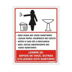 Placa Sinalizacao Poliestireno 15X20 Cm Procedimento Sanitario Sinalize