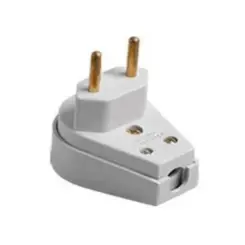 Plug Macho 2P 90° 10A 250V Cinza Ilumi