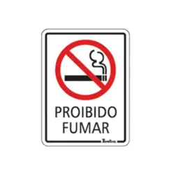 Placa Sinalizacao Poliestireno 15X20Cm Proibido Fumar Sinalize