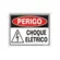 Placa Sinalizacao Poliestireno 15X20Cm Perigo Choque Eletrico Sinalize