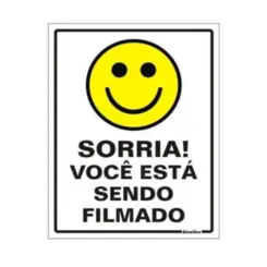 Placa Sinalizacao Poliestireno 15X20Cm Sorria Voce Esta Sendo Filmado Sinalize