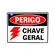 Placa Sinalizacao Poliestireno 15X20Cm Perigo Chave Geral Sinalize