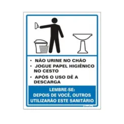 Placa Sinalizacao Poliestireno 15X20 Cm Procedimento Sanitario Sinalize