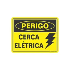 Placa Sinalizacao Poliestireno 15X20Cm Perigo Cerca Eletrica Sinalize