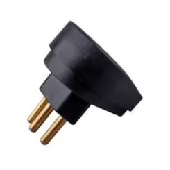 Plug Macho 90° 2P+T 10A 250V Preto Ilumi