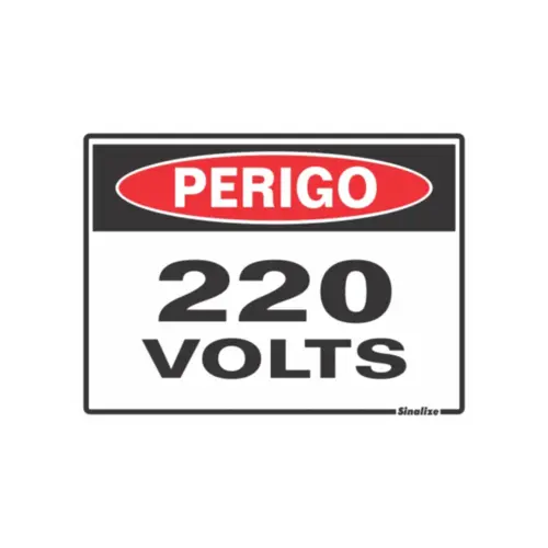 Placa Sinalizacao Poliestireno 15X20Cm Perigo 220 Volts Sinalize