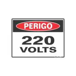Placa Sinalizacao Poliestireno 15X20Cm Perigo 220 Volts Sinalize