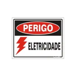 Placa Sinalizacao Poliestireno 15X20Cm Perigo Eletricidade Sinalize