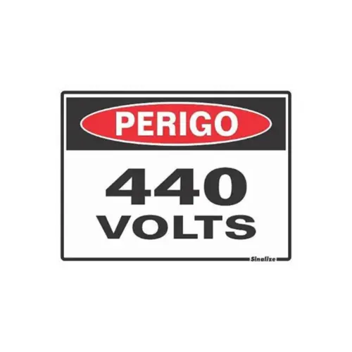 Placa Sinalizacao Poliestireno 15X20Cm Perigo 440 Volts Sinalize