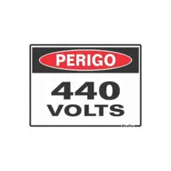 Placa Sinalizacao Poliestireno 15X20Cm Perigo 440 Volts Sinalize