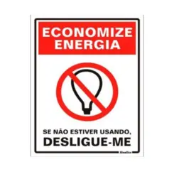 Placa Sinalizacao Poliestireno 15X20Cm Economize Energia Sinalize
