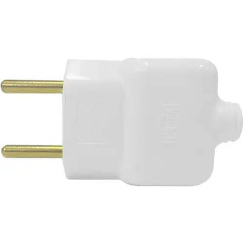 Plug Macho 2P 10A 250V Branco Ilumi