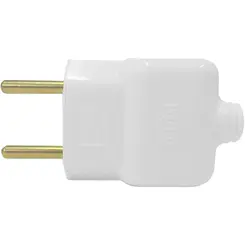 Plug Macho 2P 10A 250V Branco Ilumi