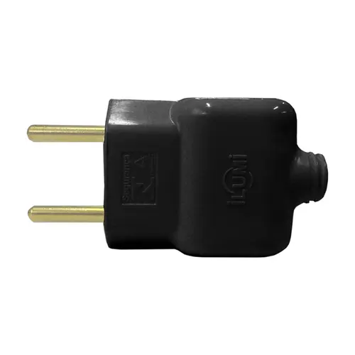 Plug Macho 2P 10A 250V Preto Ilumi
