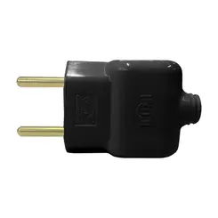 Plug Macho 2P 10A 250V Preto Ilumi