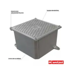 Caixa Passagem Aluminio Cinza 1010-6 Tampa Reversivel Wetzel