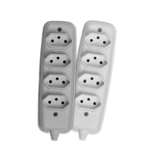 Regua Tomada Quadrupla P/ Extensao 2P+T 10A 250V Branco Ilumi