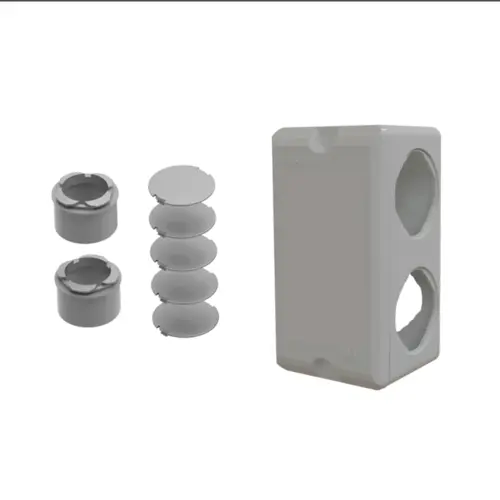 Conjunto Condulete PVC 3/4" c/Tampa Cega Cinza Wetzel