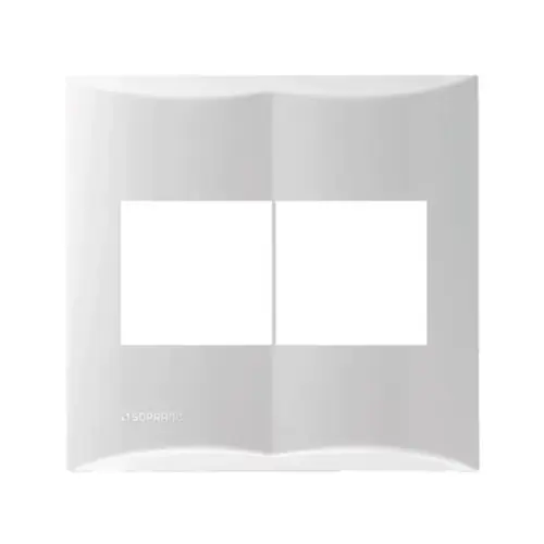 Placa 4Modulos 2Mj + 2Mj 4X4 Branco Brava Soprano