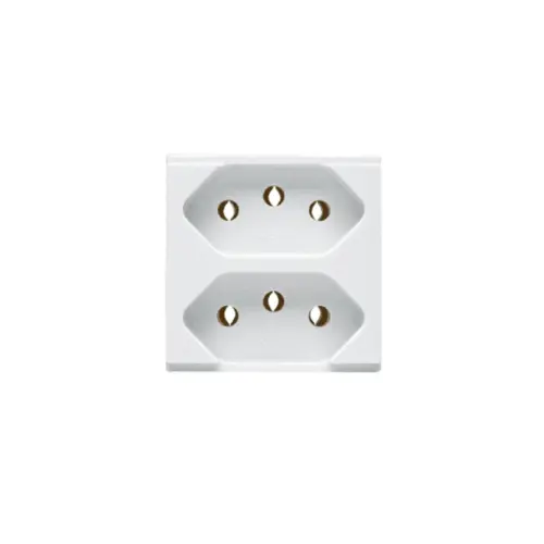 Modulo Tom 2P+T Duplex 20A Branco Brava Soprano