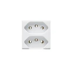 Modulo Tom 2P+T Duplex 20A Branco Brava Soprano