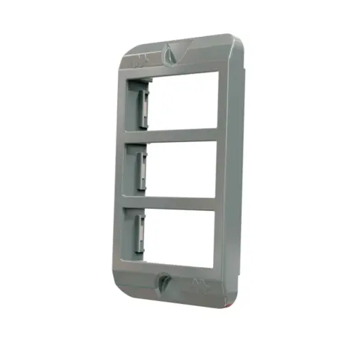 Tampa Condulete PVC 3/4" 3 Postos Horizontal 2 ModuloS P/RJ45 Industrie Cinza Wetzel