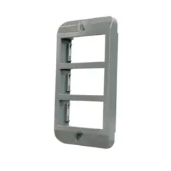 Tampa Condulete PVC 3/4" 3 Postos Horizontal 2 ModuloS P/RJ45 Industrie Cinza Wetzel